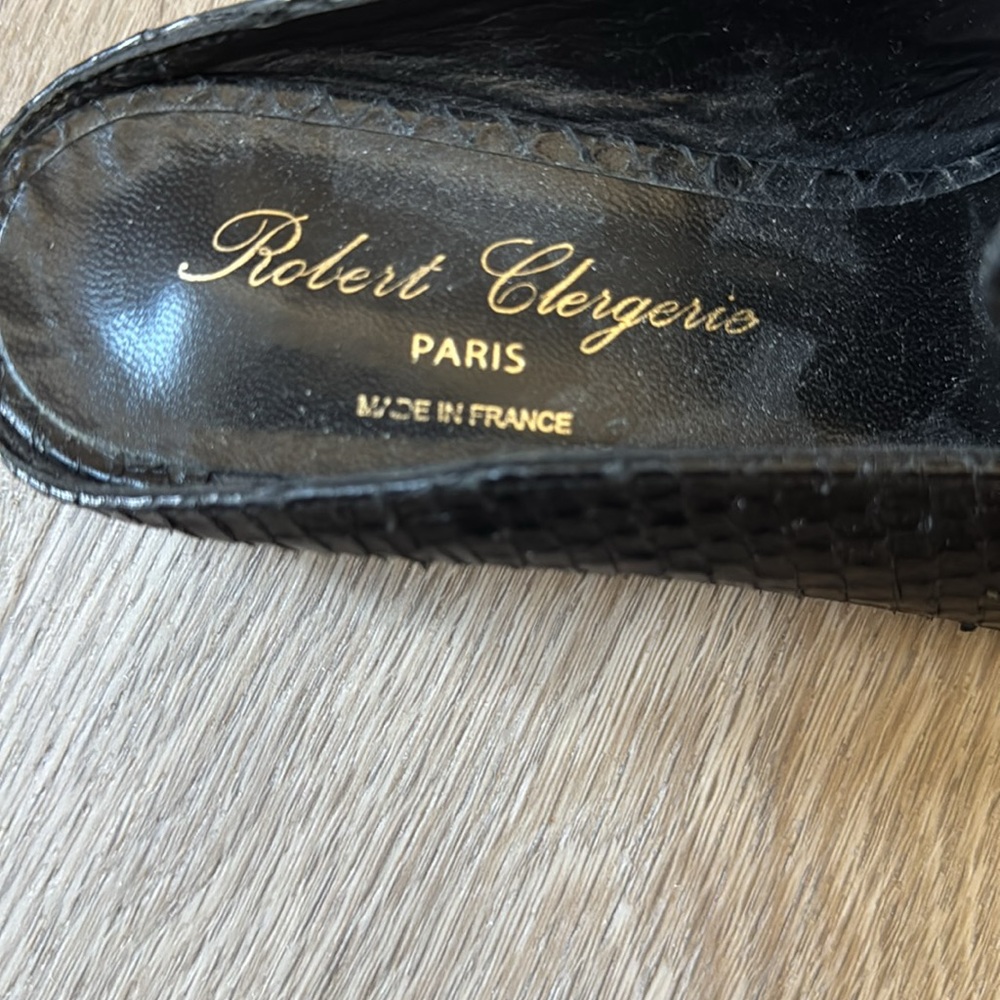 Black Crocodile Robert Clergerio Ladies Slides size 36 - Picture 2 of 5